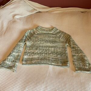 Green and white sweater